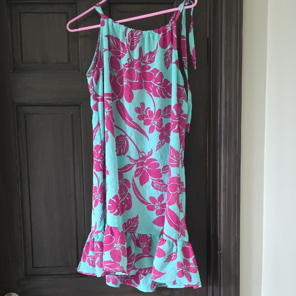 Tommy Bahama Pink and Blue Floral Swim Coverup